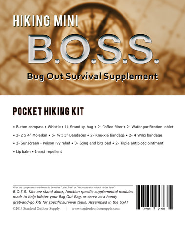 Hiking Mini B.O.S.S.- Pocket Hiking Survival Kit – Stanford Outdoor Supply